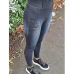 Freedom Denim Phone Pocket Riding Leggings Full Seat Grip - Washed Black Image