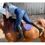 Freedom Denim Phone Pocket Riding Leggings Full Seat Grip - Dark Blue Image