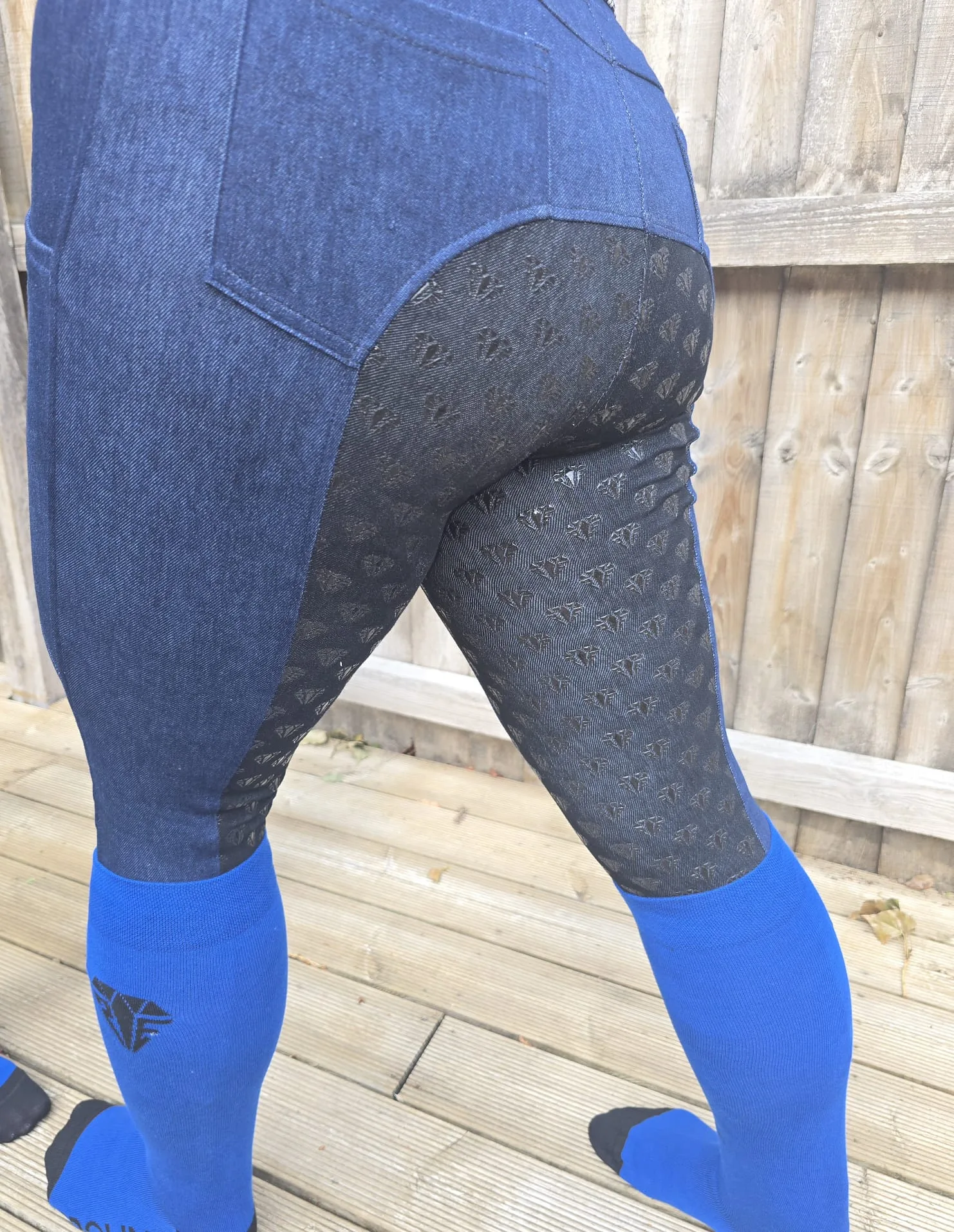 Freedom Denim Leggings Full Seat Grip - Blue/Black Seat - Image 2