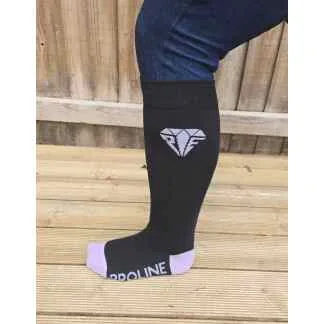 Freedom Stretch Socks - Wide Calf (15''-24'') One Size -  Black/Lilac