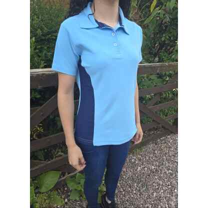 Freedom Silhouette Polo Top - Sky Blue/Navy